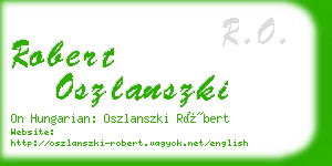 robert oszlanszki business card